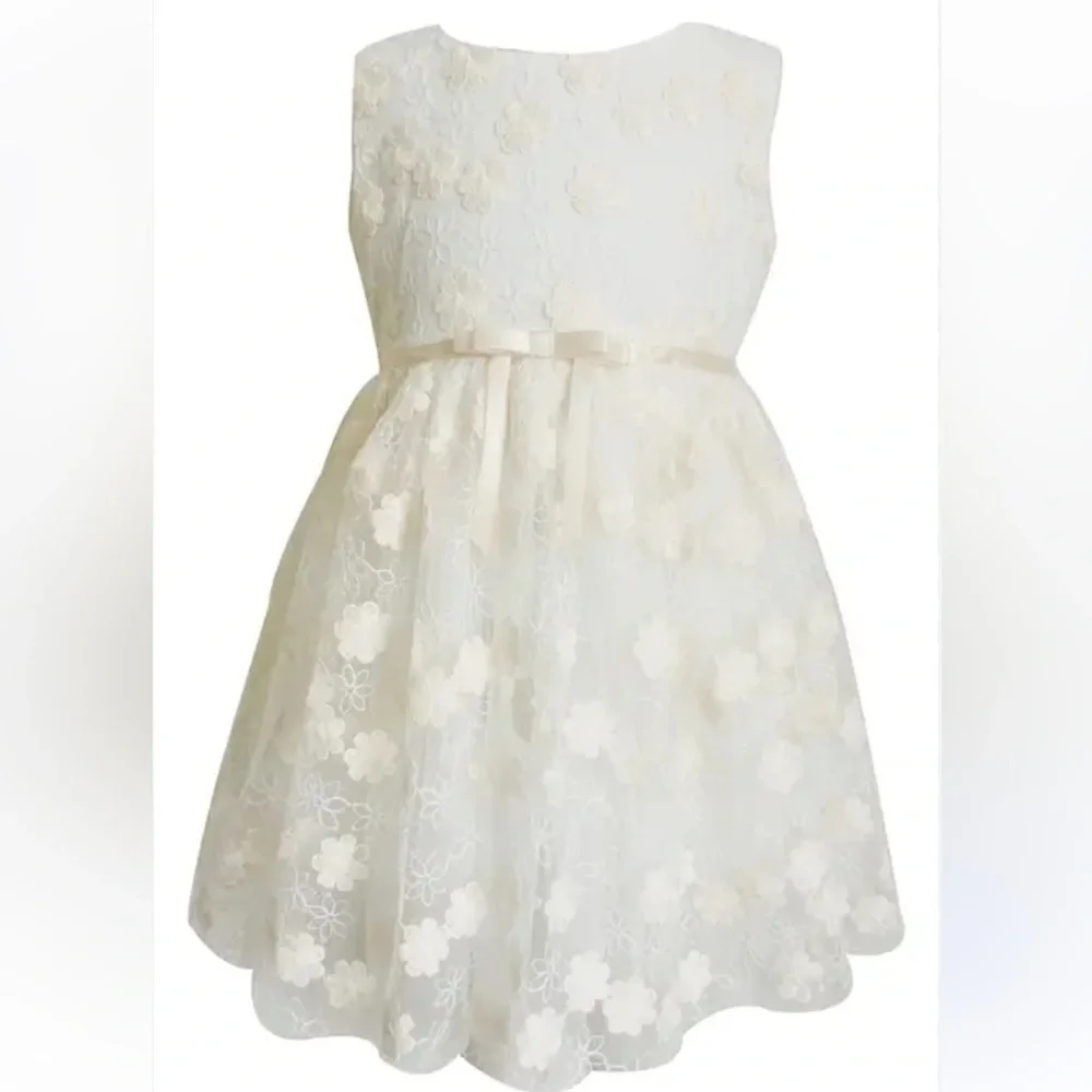 Lace Overlay Dress, Ivory, Toddler GIrl's size 18 months Flower Girl Easter